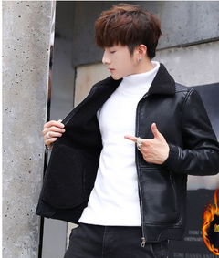 2019 High-Quality Men's Fashion PU Leather Jacket