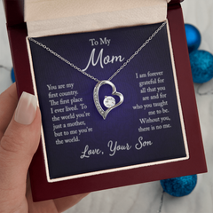To My Mom: Your Love Guides Me Forever – Heart Necklace from Your Son