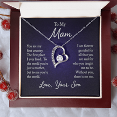 To My Mom: Your Love Guides Me Forever – Heart Necklace from Your Son