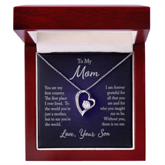 To My Mom: Your Love Guides Me Forever – Heart Necklace from Your Son