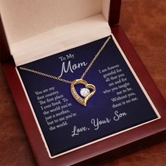 To My Mom: Your Love Guides Me Forever – Heart Necklace from Your Son