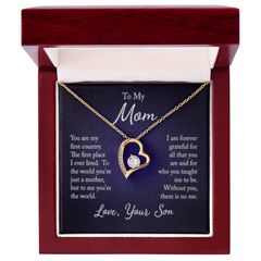 To My Mom: Your Love Guides Me Forever – Heart Necklace from Your Son
