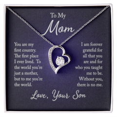 To My Mom: Your Love Guides Me Forever – Heart Necklace from Your Son