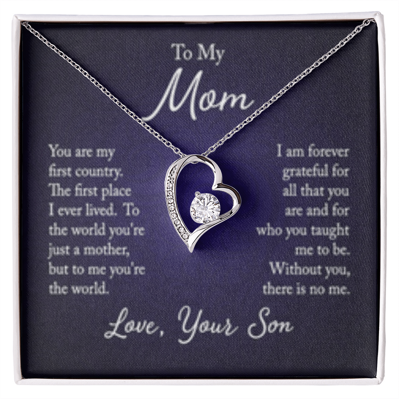 To My Mom: Your Love Guides Me Forever – Heart Necklace from Your Son