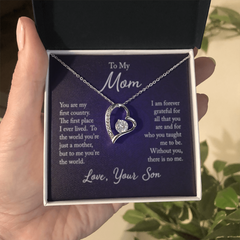 To My Mom: Your Love Guides Me Forever – Heart Necklace from Your Son