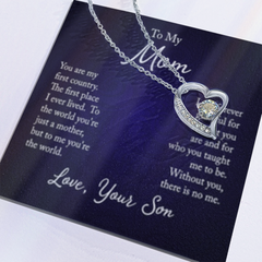 To My Mom: Your Love Guides Me Forever – Heart Necklace from Your Son