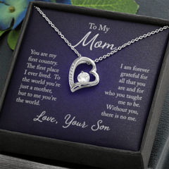 To My Mom: Your Love Guides Me Forever – Heart Necklace from Your Son