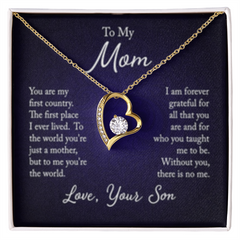 To My Mom: Your Love Guides Me Forever – Heart Necklace from Your Son