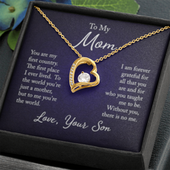 To My Mom: Your Love Guides Me Forever – Heart Necklace from Your Son